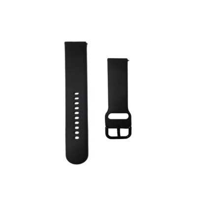 Браслет силиконовый без кнопки 20мм для часов Amazfit GTR 42mm, GTS, Bip, Haylou LS02 (Black)